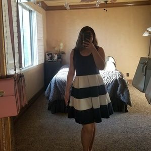 Blue striped tea dress !